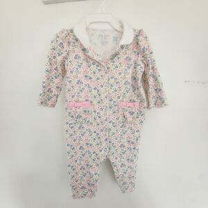 Ralph Lauren Floral Kids Footie - Pink and White